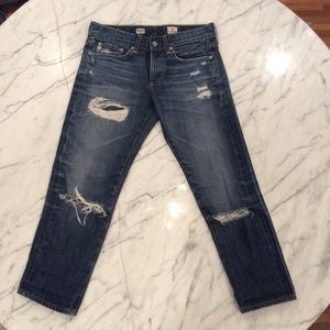 AG Adriano Goldschmied slouchy slim crop jeans #25